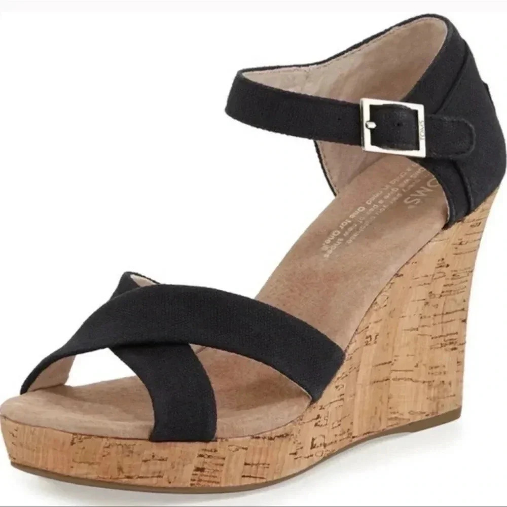 Toms Tan Wedge Shoes with Comfortable Design